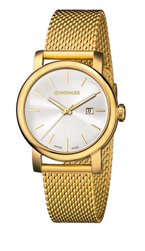 01.1021.118 WENGER Urban Classic Vintage Silver dial Gold Mesh Strap Women Swiss made ručni sat                      