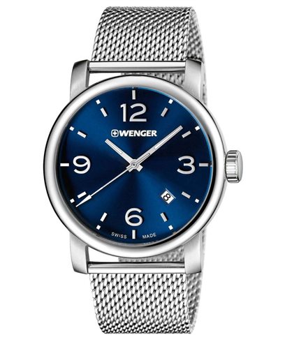 01.1041.125 WENGER Urban Metropolitan  Mens Blue Dial Mesh Strap Swiss made ručni sat                      