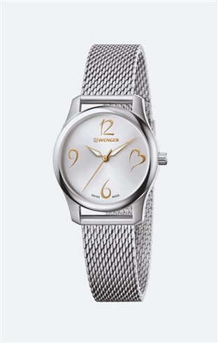 01.1421.109 WENGER City Very Lady Silver Mesh Women's  Swiss Made ručni sat            