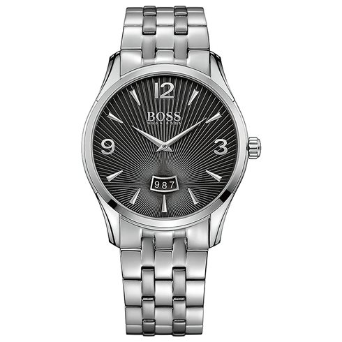 1513429 HUGO BOSS  Commander Black / Silver Stainless Steel 