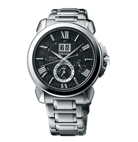 SNP141P1 Seiko Premier Kinetic Perpetual Calendar ručni sat - crni