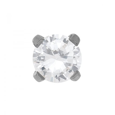 7522-0100 CUBIC ZIRCONIA STAINLESS 4MM