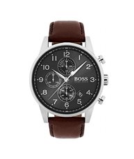 1513494 HUGO BOSS  Chronograph Navigator Brown Leather Strap         